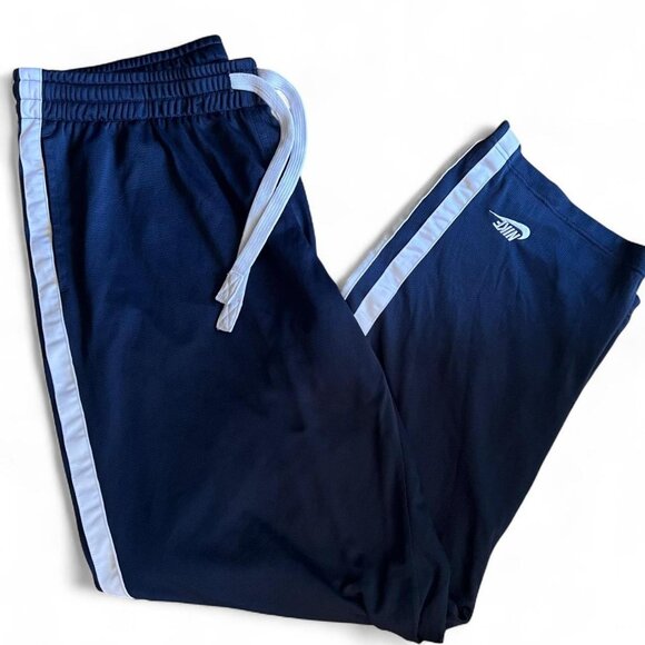 Vintage Nike Track Pants Men's Size XXL Blue Striped Nike Gray Tag Y2K Wide leg - Picture 1 of 6
